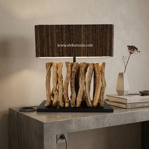 Lampe de table Liana, abat-jour en bâton tissé naturel, LED flexible, éclairage décoratif écologique, salon, chambre à coucher, hôtel, intérieur - Product Image 6
