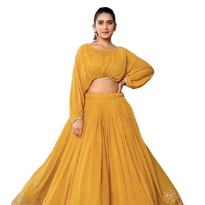 Georgette lehenga choli คอลเลกชันชุด Co-Ord แบบดั้งเดิมที่มีเลื่อมและงานปักด้าย - Product Image 1