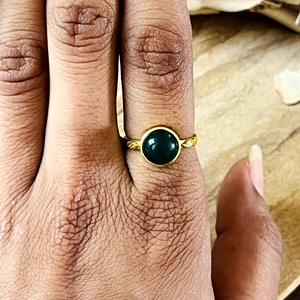 High Demand Gemstone <b>Rings</b> Vintage Round <b>Ring</b> Boho Brass <b>Rings</b> Women 18k Gold Plated <b>Dainty</b> Minimalist <b>Rings</b> Wholesale/OEM/ODM - Product Image 6