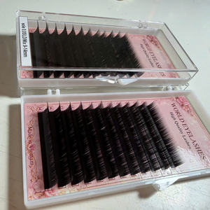 Extensiones de Pestañas de Volumen Sintético Negro Mate Nhu Y Eyelash NY16 al por Mayor, Pestañas Individuales de Terciopelo - Product Image 1