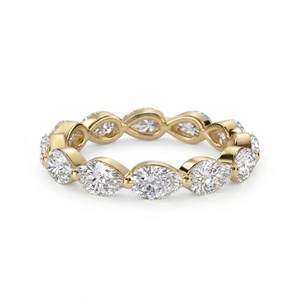 แหวนเพชรทรงมาร์คีส์แนวนอนแบบ Eternity Band - ทอง 9k, 14k, 18k - Product Image 5