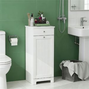 Cesto Portabiancheria Bianco con Armadietto Contenitore, Pratico per Casa o Ufficio - Product Image 1