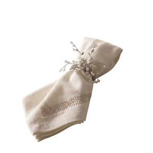 Elegantes servilleteros de cristal plateado con cuentas, diseño de copo de nieve, para recepción de bodas, decoración de mesa de hotel de lujo, cena navideña - Product Image 1