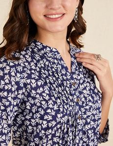 Kurti Largo de Algodón Estampado para Mujer, Estilo Línea A, Elegante para Uso Diario, Tela Suave, Colección Étnica - Product Image 4