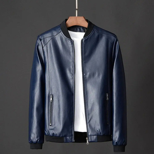 Veste en cuir pour motards, coupe-vent, grande taille, respirante, confortable, veste en cuir pour hommes, OEM - Product Image 3