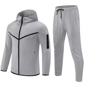 Ensemble de survêtement décontracté pour homme, coupe ajustée, à capuche, uni, avec cordon de serrage, 100% qualité, chaud, pour l'hiver, jogging - Product Image 2