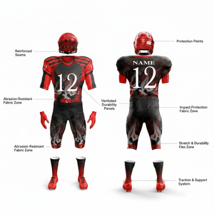 Vêtements de sport en gros, OEM, uniforme de football américain personnalisé, ensemble respirant, maillot d'équipe, pantalon, vêtements de sport sublimés, kits complets - Product Image 2