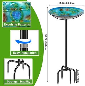 Fabricante Confiable: Baño para Pájaros de Metal con Acabado Elegante para Jardín, Césped, Balcón y para que los Pájaros beban agua. - Product Image 4