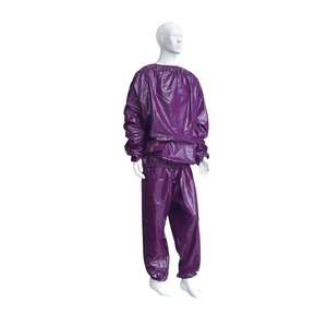 Combinaison de sauna violette pour hommes, manches longues, col rond, taille élastique, fibre de polyéthylène, vêtements d'entraînement toutes saisons - Product Image 6