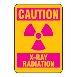 Panneau de signalisation de rayonnement X 10x7 pouces pour hôpitaux et laboratoires par Brady - Product Image 1