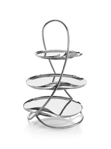 Support à gâteau à 2 niveaux en acier inoxydable, plateau de présentation de fruits et desserts en métal martelé pour mariage et fête - Product Image 2