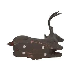 Escultura de Ciervo de Resina Hecha a Mano, 11x5x11 Pulgadas, Figura de Animal Rústica para Decoración de Mesa de Salón - Product Image 5