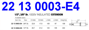 Barra de Extensión Aislada VDE-GS de 3/8 Pulgadas - Product Image 3