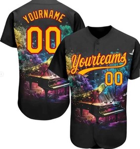 Maillots de baseball et de softball unisexes de qualité supérieure, personnalisables avec broderie, uniformes unis en polyester/coton, grandes tailles - Product Image 5
