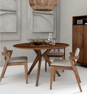 Modern Scandinavian Wooden <b>Dining</b> <b>Chair</b> With Linen Upholstery And Armrests Indonesian furniture Home furniture - Product Image 2