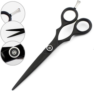 Ciseaux de coiffeur noirs mats professionnels personnalisés Ciseaux de cheveux en acier inoxydable avec outil de beauté de coupe de cheveux à lame tranchante - Product Image 3