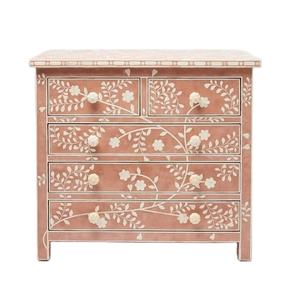 Incrustation d'os Table d'appoint moderne Floral | Motif complexe Appel intemporel Meilleure qualité de luxe pour salon salle à manger - Product Image 1