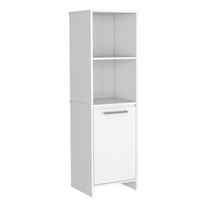 Armadio Dispensa da Cucina Feery a Singola Porta con Ripiani Interni ed Esterni, Finitura Bianca - Product Image 6