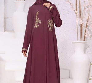 Wholesale Prices New Stylish Abaya Islamic Dress Muslim Woman Clothing Custom Sizes Full Body Cover Embroidered Stonework Abayas - Product Image 3