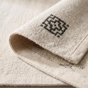 Tapis artisanal en laine tissé plat, ivoire crème, minimaliste, moderne, scandinave, tissé à la main, antidérapant, à poils moyens, avec support en toile de coton - Product Image 6