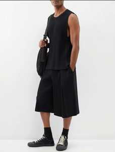 Men's O-Neck Sleeveless <b>Tank</b> <b>Top</b> Striped Polyester Breathable Knitted Hollow Out Front Logo <b>Vintage</b> Style - Product Image 2