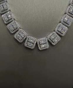 Indian Exporter Fashion Moissanite Diamond Cuban Chain for Engagement Celebration Elegant Sterling <b>Silver</b> Jewelry for Sale - Product Image 3