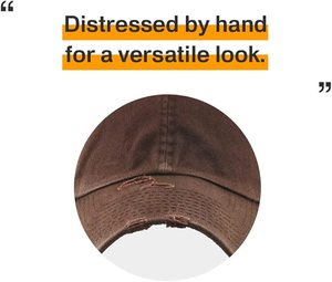 Brown 6-Panel Baseball <b>Cap</b> Cotton Washed Unisex Casual Fitted Hat Adult Solid Color Four Seasons - Product Image 4