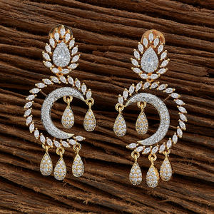 Indo Western 9516 Rani Boucles d'oreilles en forme de paon avec accessoire de mode en placage Mehndi - Product Image 2
