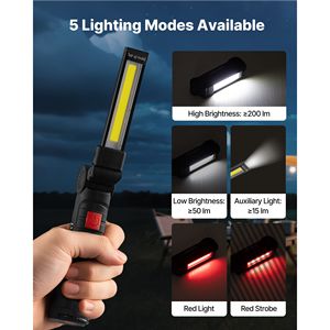 "1200mAh Rechargeable <b>LED</b> <b>Work</b> <b>Light</b> with Magnetic Base & 360 Rotation-5 Lighting Modes & Dimmable" - Product Image 2