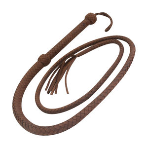 Látigo de Toro de 6 Pies y 12 Trenzas, Cuero Genuino de Vaca, Látigo de Defensa Personal, Látigo de Toro Negro Personalizado al por Mayor para Cazadores - Product Image 1