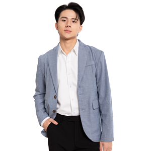 เสื้อเบลเซอร์ผู้ชายสีคาเฟ่ กระดุมแถวเดียว ปกคอปก ทรงปกติ ผ้าโพลีเอสเตอร์ทอ สไตล์อังกฤษ รับผลิตแบบ OEM/ODM - Product Image 2