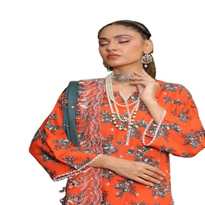 Trajes Panjabi para mujer-Lehenga Choli para mujer Trajes de 3 piezas de lino de Dr Haris Vol KINARA costuras personalizadas disponibles - Product Image 1