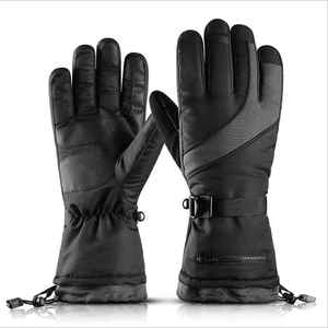 Outdoor Snow Racing Winter Thermal <b>Ski</b> Gloves Windproof Leather <b>Ski</b> Mittens High Quality Snowboard With Custom Logo - Product Image 1