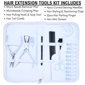 Kit de Herramientas para Extensiones de Cabello: Mini Tijeras, Pinzas de Seccionamiento, Peine de Aguja, Herramienta de Gancho de Bucle, Alicates para Rizado y Removedor - Product Image 2