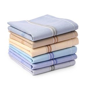 Pañuelos de Algodón 100% Suave al por Mayor, Multicolor, a Rayas, 40x40 cm, Pañuelos para Hombre con Rayas Tejidas en Algodón, Ideales para Regalo de Boda - Product Image 1
