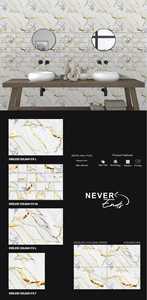 Premier Grade Modern Design Collection Azulejos de pared y suelo de arcilla modificados de estilo europeo para decoración de baño Hecho en India - Product Image 3