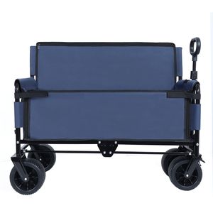 Carrito Plegable Convertible 3 en 1, Resistente, Capacidad de Carga de 500 lb, 180 L, Carretilla Todoterreno con Asiento de Banco y Almacenamiento, Carrito para Acampar - Product Image 5