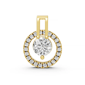 Colgante de Doble Halo con Diamante Cultivado en Laboratorio Halo, 0.86CT, Oro de 14K, Certificado IGI, Chapado en Rodio, Joyería de Lujo - Product Image 3