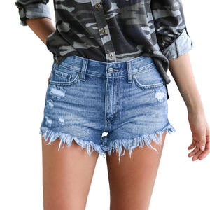 Women's Premium <b>Denim</b> Shorts High Waist Regular Fit Straight Casual Comfortable Cotton <b>Stretch</b> Fabric OEM ODM Apparel - Product Image 1