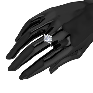 Anillo de Compromiso y Boda de Lujo Divya Creations para Mujer, con Diamante Cultivado en Laboratorio, Color E, Corte Brillante, Plata 925, Bañado en Rodio - Product Image 4