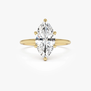 Women's Yellow Gold Marquise Cut Diamond Engagement Ring Classic Style Natural <b>Stone</b> - Product Image 1