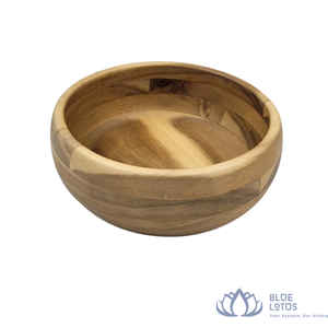 Bol en bois artisanal très populaire – Plat de service pour salade, écologique, non toxique, durable – Idéal pour le camping, la maison, la cuisine et la table à manger – Design moderne - Product Image 1