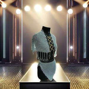 Conjunto de Capa y Falda de Malla de Hierro Plateado Hecho a Mano, Estilo Gótico Punk, Joyería de Cadena Corporal Metálica para Mujer, Fiesta Rave - Product Image 2