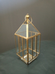 Artisan Design Square <b>Brass</b> <b>Lantern</b> with Glass Panels and Candle Holder for Home Decoration Handmade Unique Design - Product Image 3