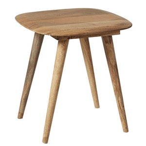 Table d'appoint en teck en promotion – Table d'appoint en bois massif avec pieds coniques – Meuble de salon durable - Product Image 3