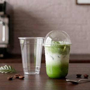 QUANG QUAN Disposable PP Single Wall <b>Cups</b> 16/20/24oz 95mm Lid Transparent <b>Plastic</b> Clear <b>Cup</b> Beverages Juices Smoothies Party - Product Image 1