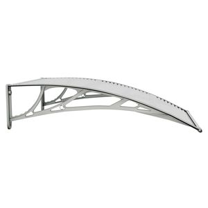 Auvent de porte transparent en polycarbonate ABS et aluminium, auvent de voiture gris - Product Image 4