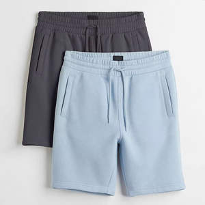 Pantalones Cortos de Felpa 100% Algodón para Hombre, de Alta Calidad, Transpirables, Cintura Elástica, Diseño Sólido, Estilo Casual, para Verano - Product Image 1