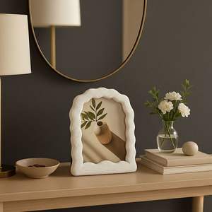 กรอบรูปเรซิ่นรูปหอยเชลล์ทำมือ ดีไซน์เรียบหรู พร้อมอุปกรณ์ติดผนังและแนวตั้ง - Product Image 3