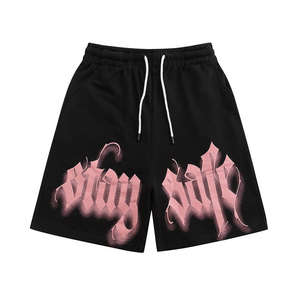 Shorts pour hommes, shorts en coton délavés à l'acide, unisexes, respirants, couleur unie, streetwear, shorts épais - Product Image 3